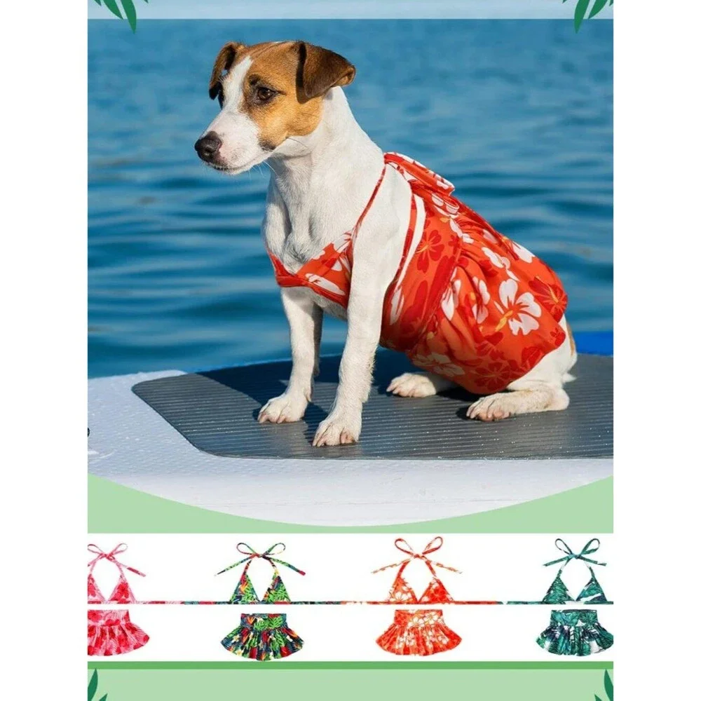 Amylove 4 Pack Small Dog Bikini Summer Bathing Suits for Puppy Doggies Swimsuit